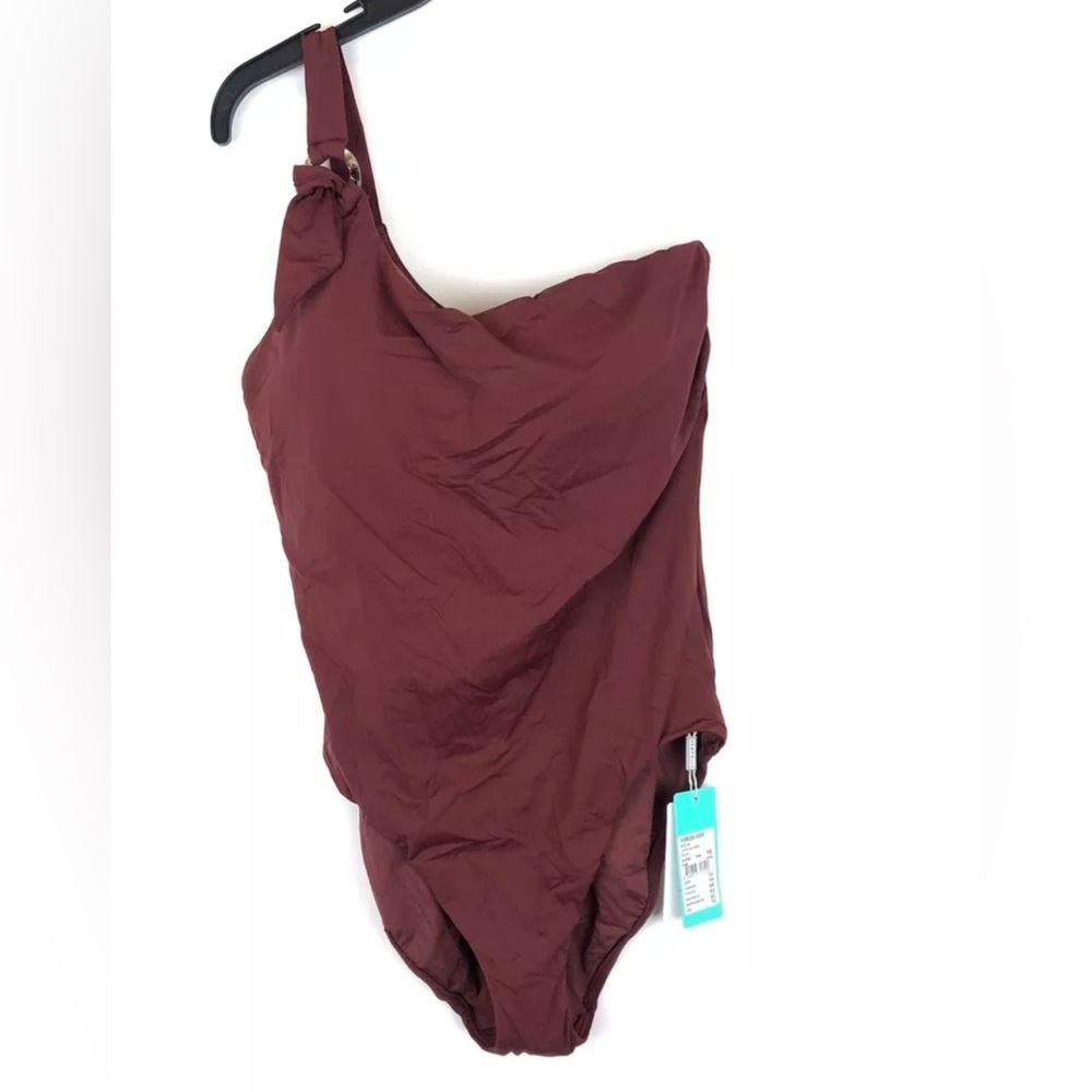 Seafolly Women’s One Shoulder Maillot Burgundy One Piece Swimsuit, Size 12